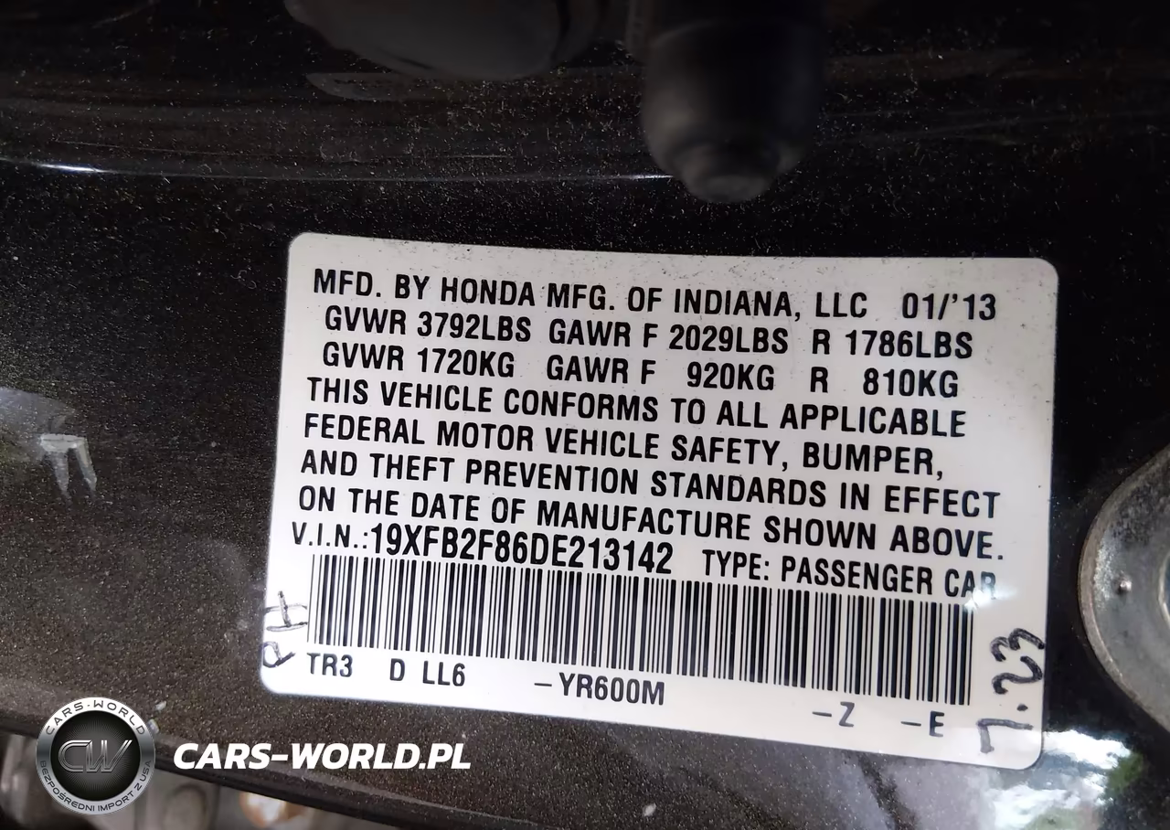 2013 Honda Civic Ex VIN:19XFB2F86DE213142 - 9