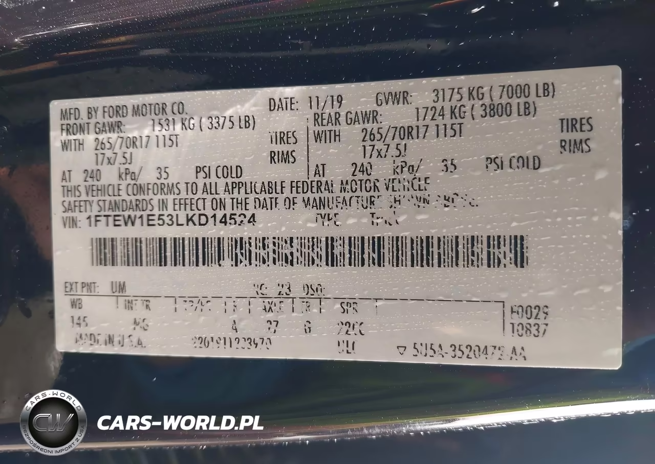 2020 Ford F-150 Xlt VIN:1FTEW1E53LKD14524 - 9