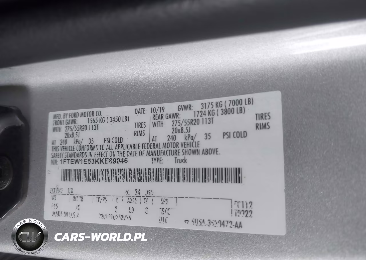 2019 Ford F-150 Xl VIN:1FTEW1E53KKE89046 - 9