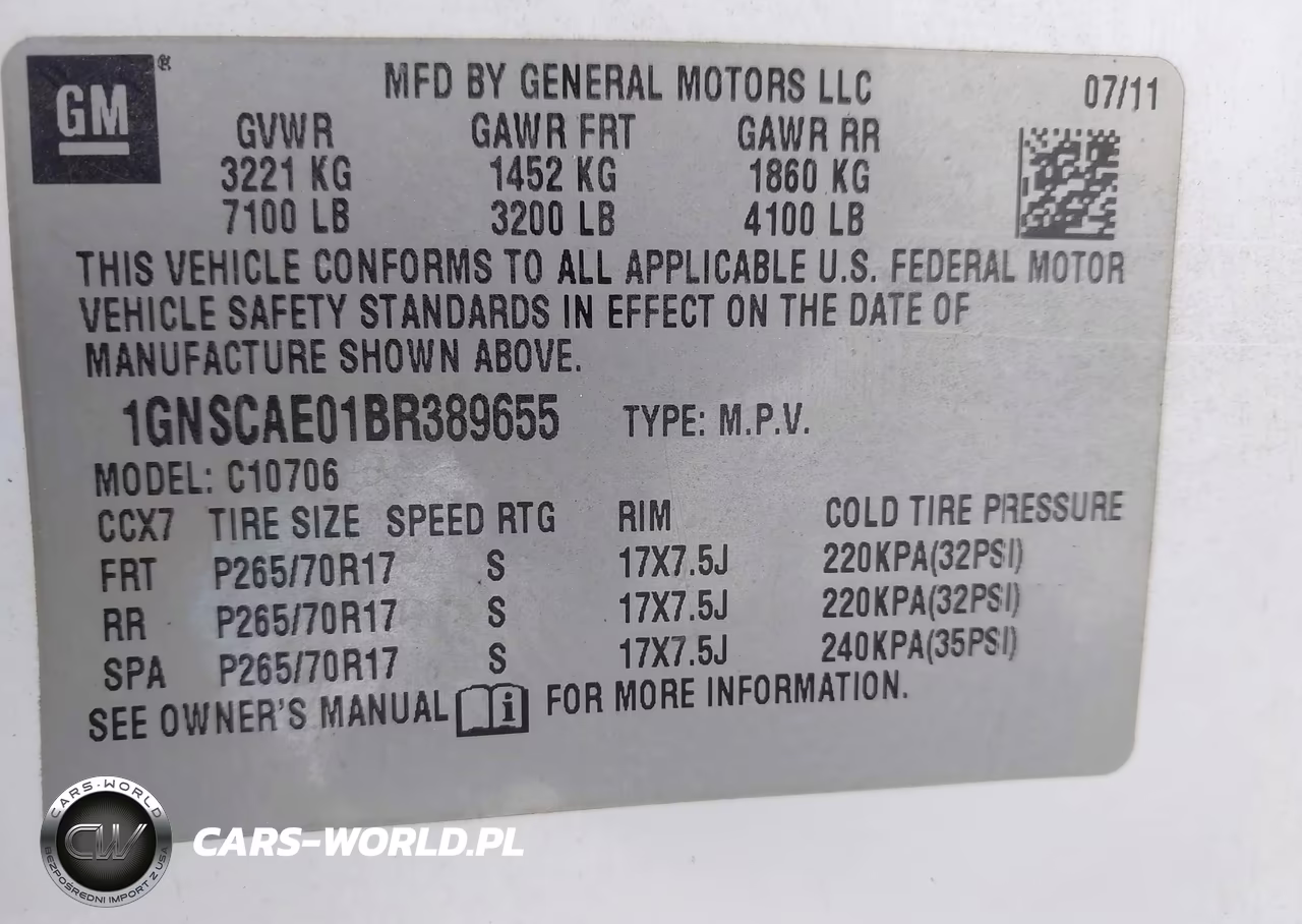 2011 Chevrolet Tahoe Ls VIN:1GNSCAE01BR389655 - 9