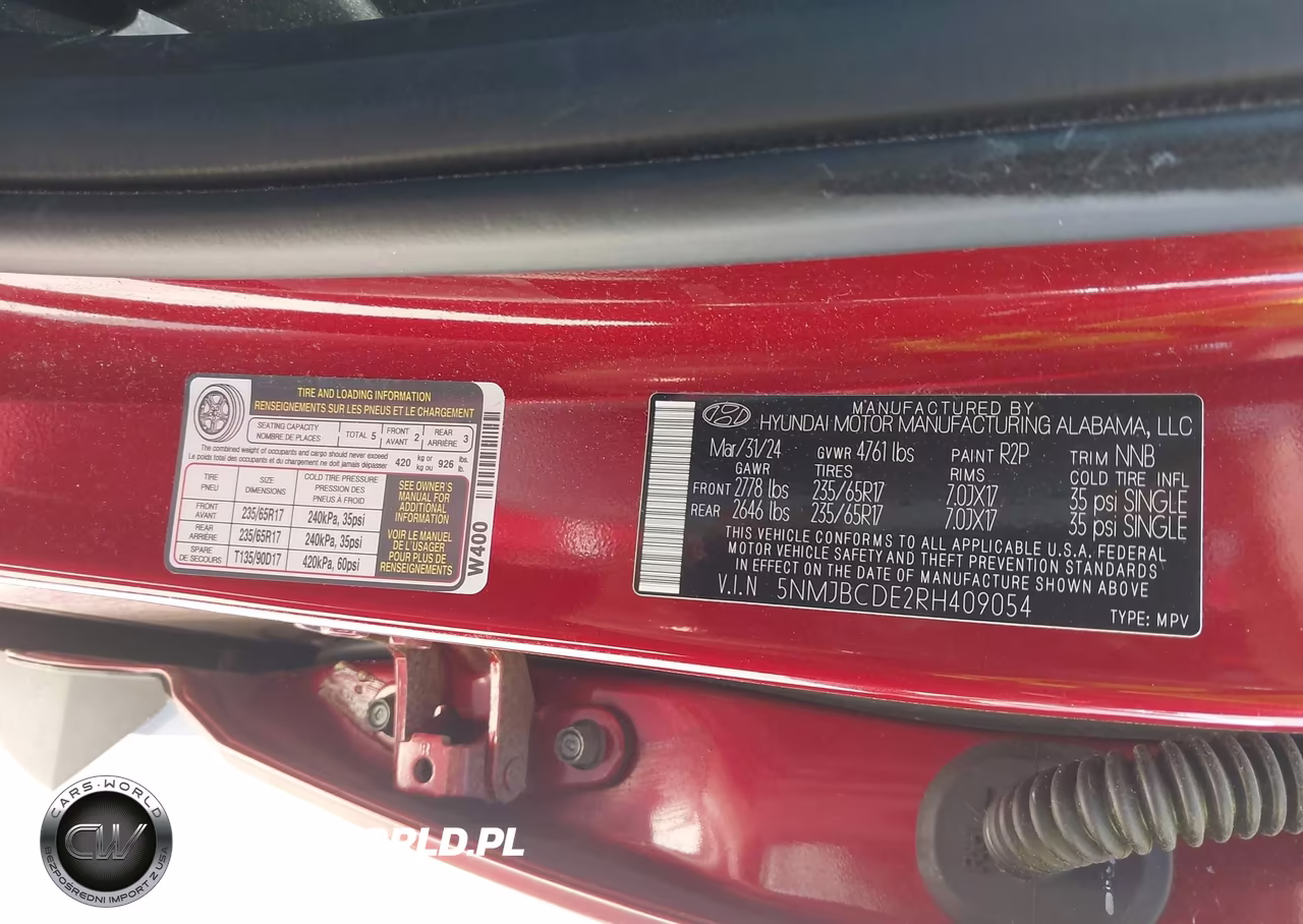 2024 Hyundai Tucson Sel VIN:5NMJBCDE2RH409054 - 9