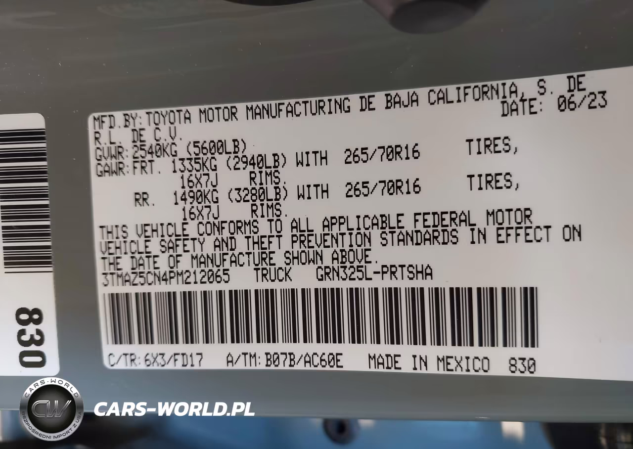 2023 Toyota Tacoma Trd Off Road VIN:3TMAZ5CN4PM212065 - 9