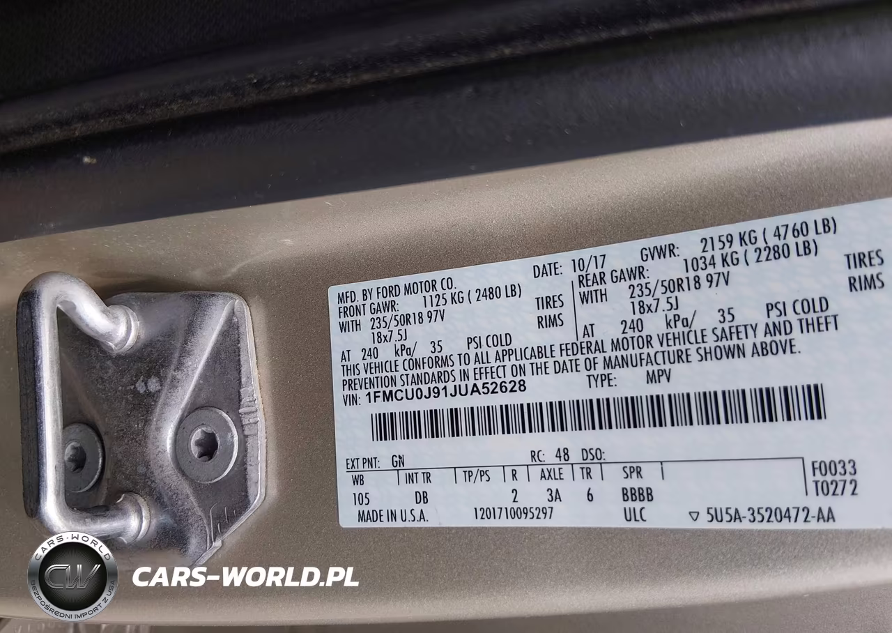 2018 Ford Escape Titanium VIN:1FMCU0J91JUA52628 - 9