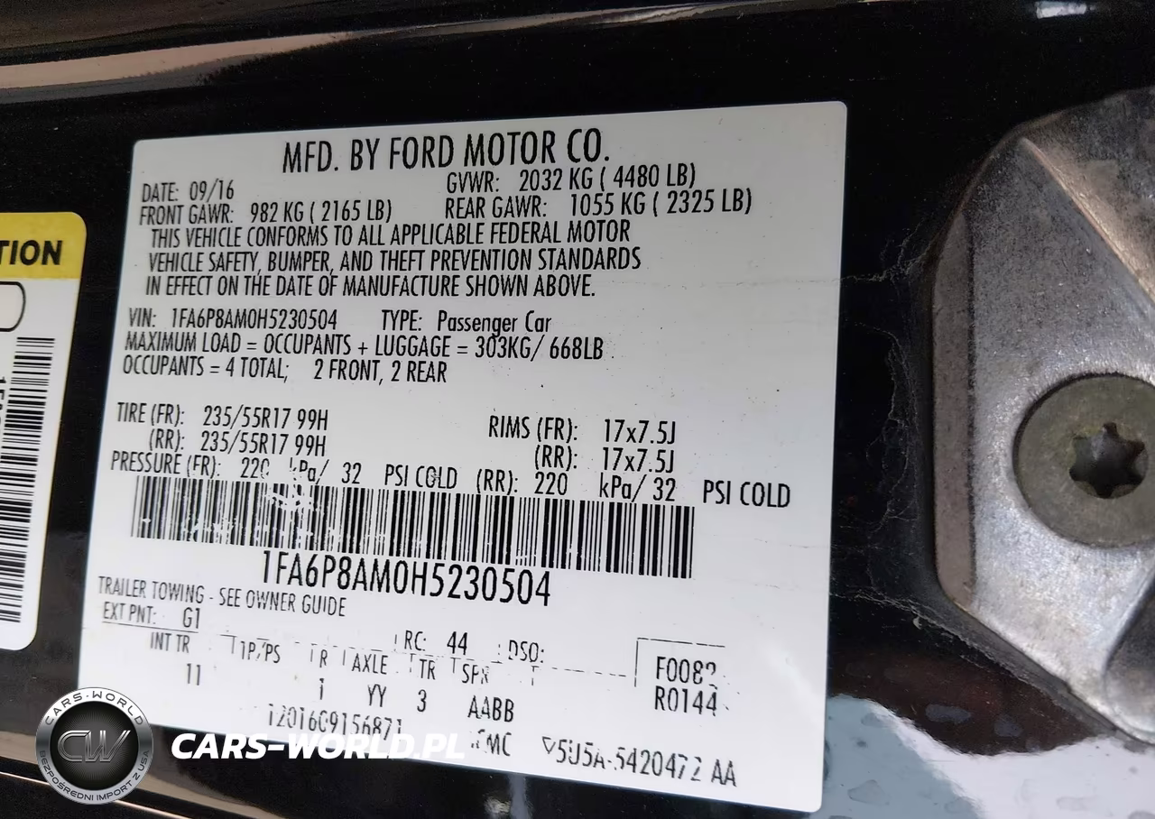 2017 Ford Mustang V6 VIN:1FA6P8AM0H5230504 - 9
