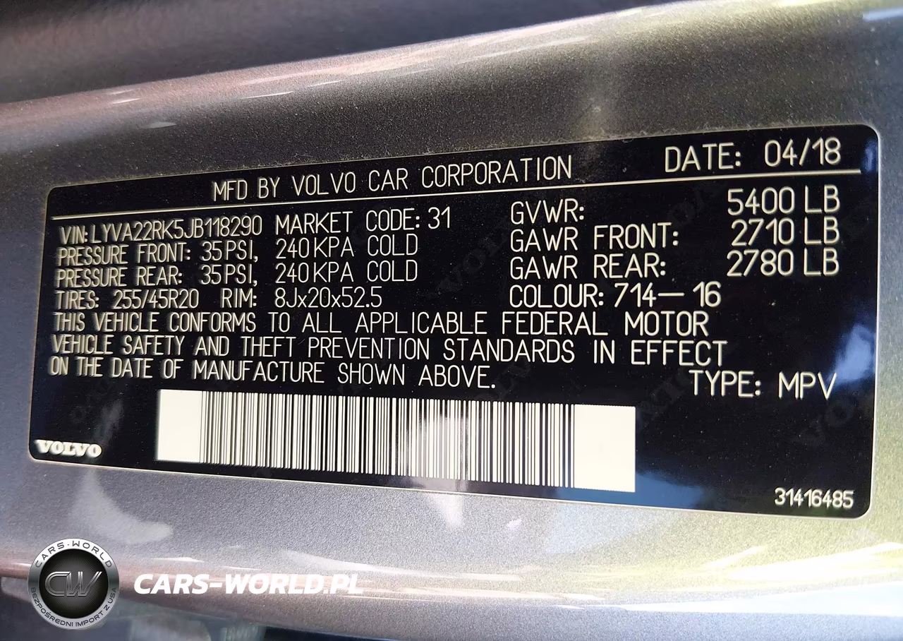 2018 Volvo Xc60 T6 Momentum VIN:LYVA22RK5JB118290 - 9