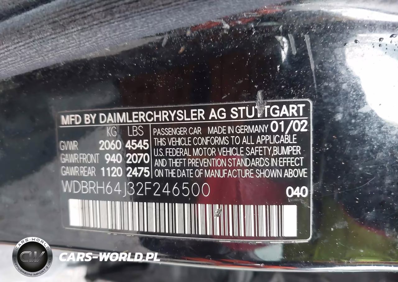 2002 Mercedes-Benz C 320 VIN:WDBRH64J32F246500 - 9