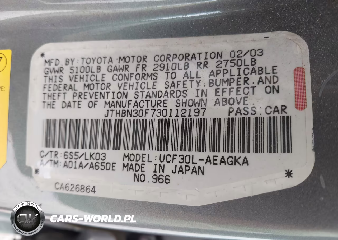 2003 Lexus Ls 430 VIN:JTHBN30F730112197 - 9