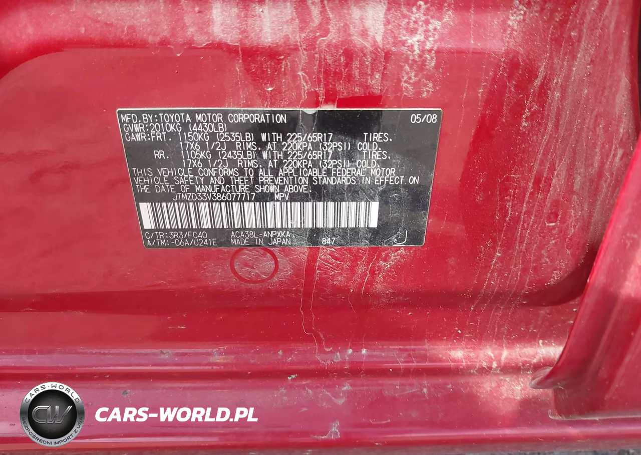 2008 Toyota Rav4 VIN:JTMZD33V386077717 - 9