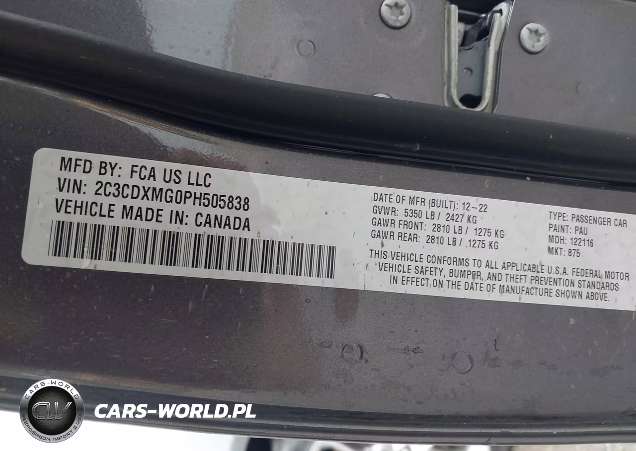 2023 Dodge Charger Gt Awd VIN:2C3CDXMG0PH505838 - 9