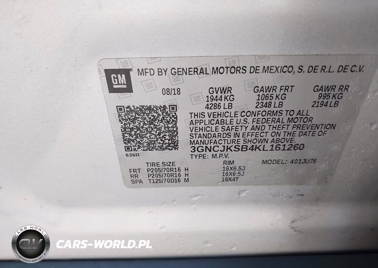2019 Chevrolet Trax Ls VIN:3GNCJKSB4KL161260 - 9