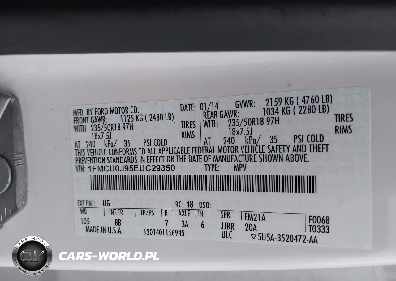 2014 Ford Escape Titanium VIN:1FMCU0J95EUC29350 - 9