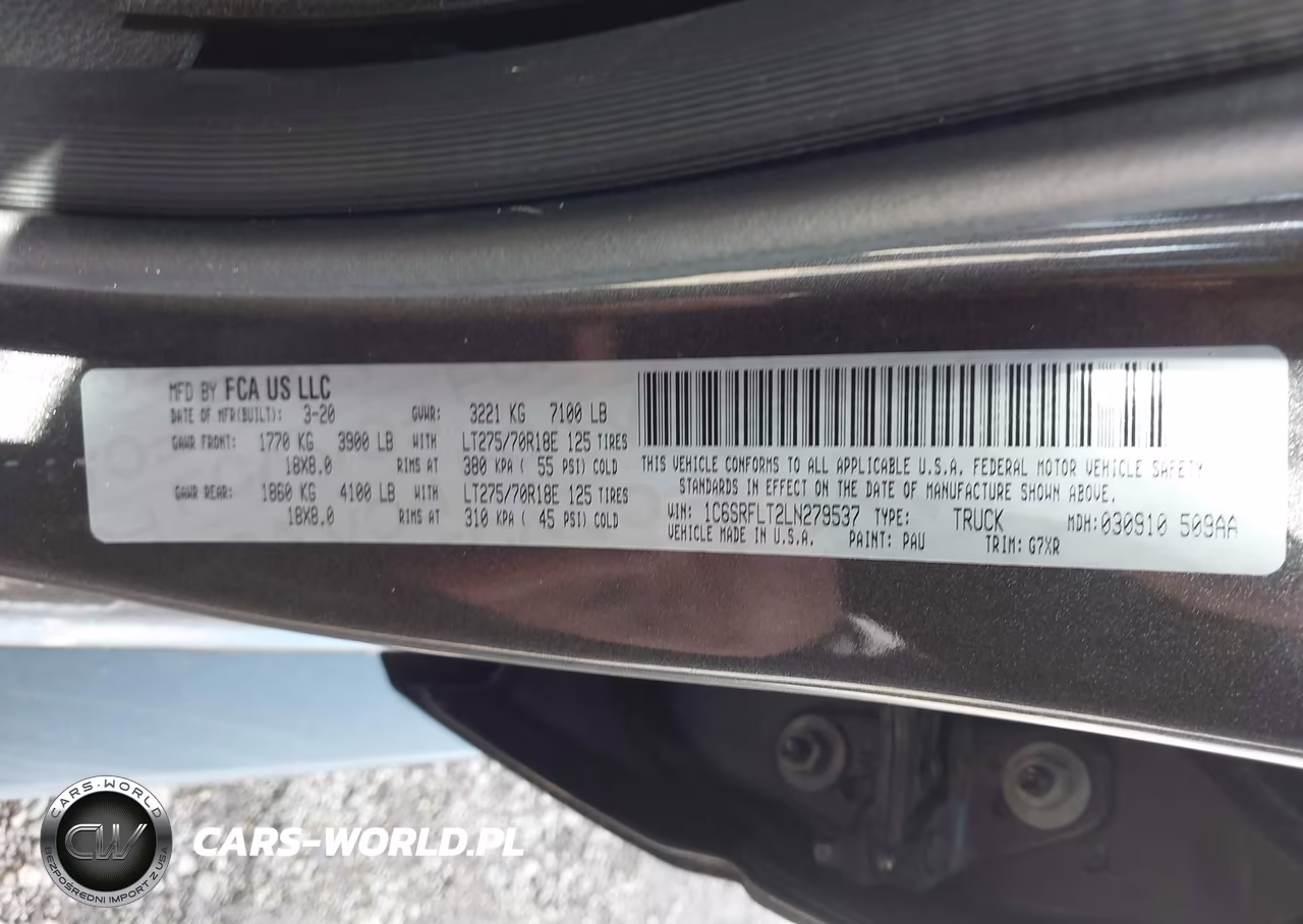 2020 Ram 1500 VIN:1C6SRFLT2LN279537 - 9