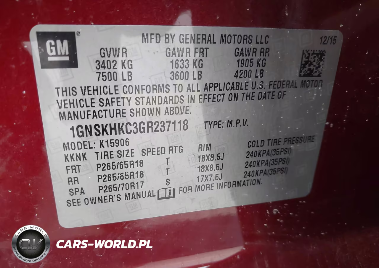 2016 Chevrolet Suburban Lt VIN:1GNSKHKC3GR237118 - 9