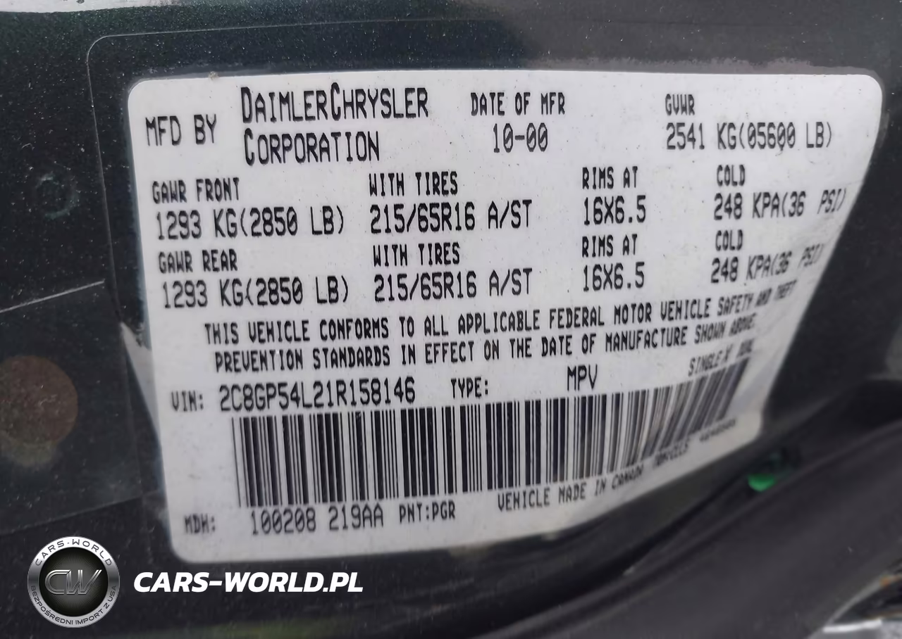 2001 Chrysler Town & Country Lxi VIN:2C8GP54L21R158146 - 9