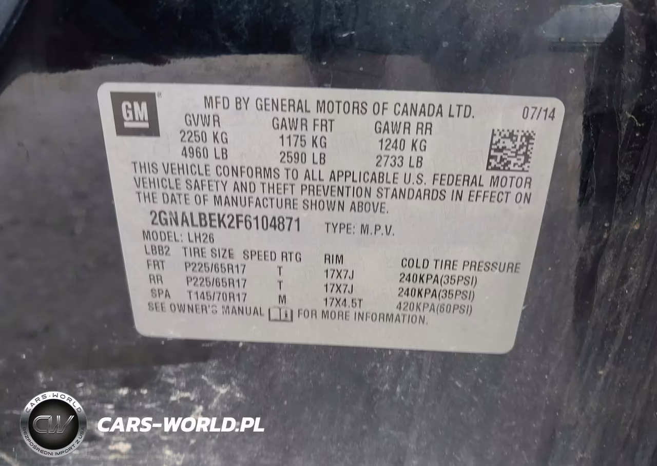 2015 Chevrolet Equinox 1Lt VIN:2GNALBEK2F6104871 - 9
