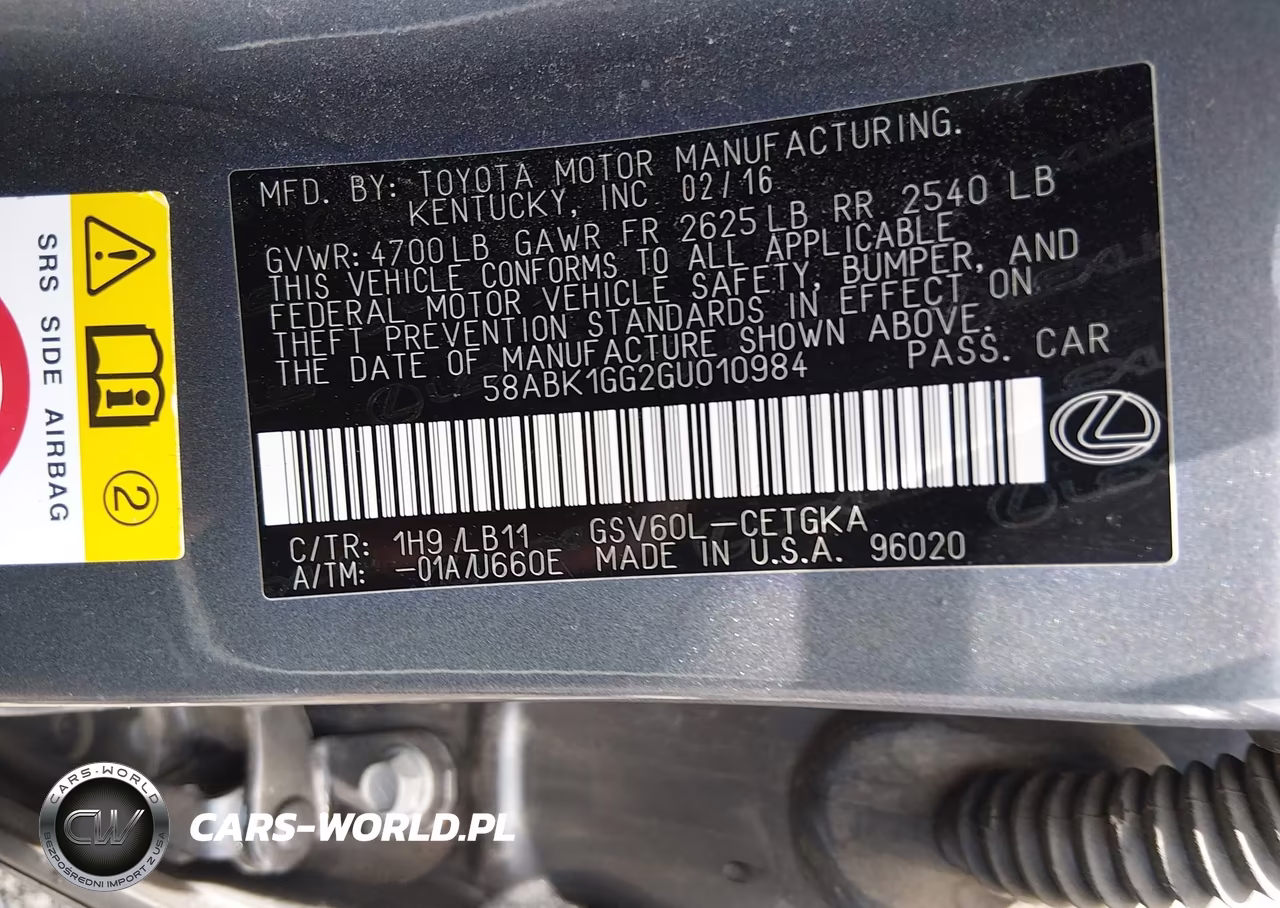 2016 Lexus Es 350 VIN:58ABK1GG2GU010984 - 9