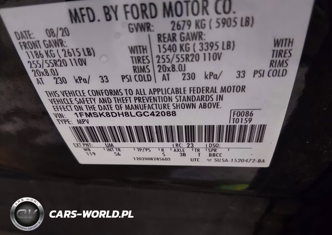 2020 Ford Explorer Xlt VIN:1FMSK8DH8LGC42088 - 9