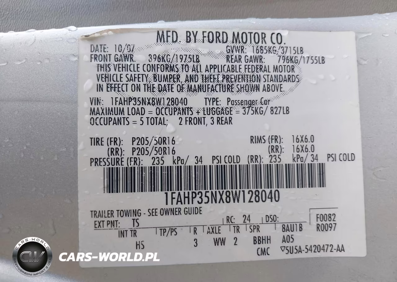 2008 Ford Focus Se-Ses VIN:1FAHP35NX8W128040 - 9