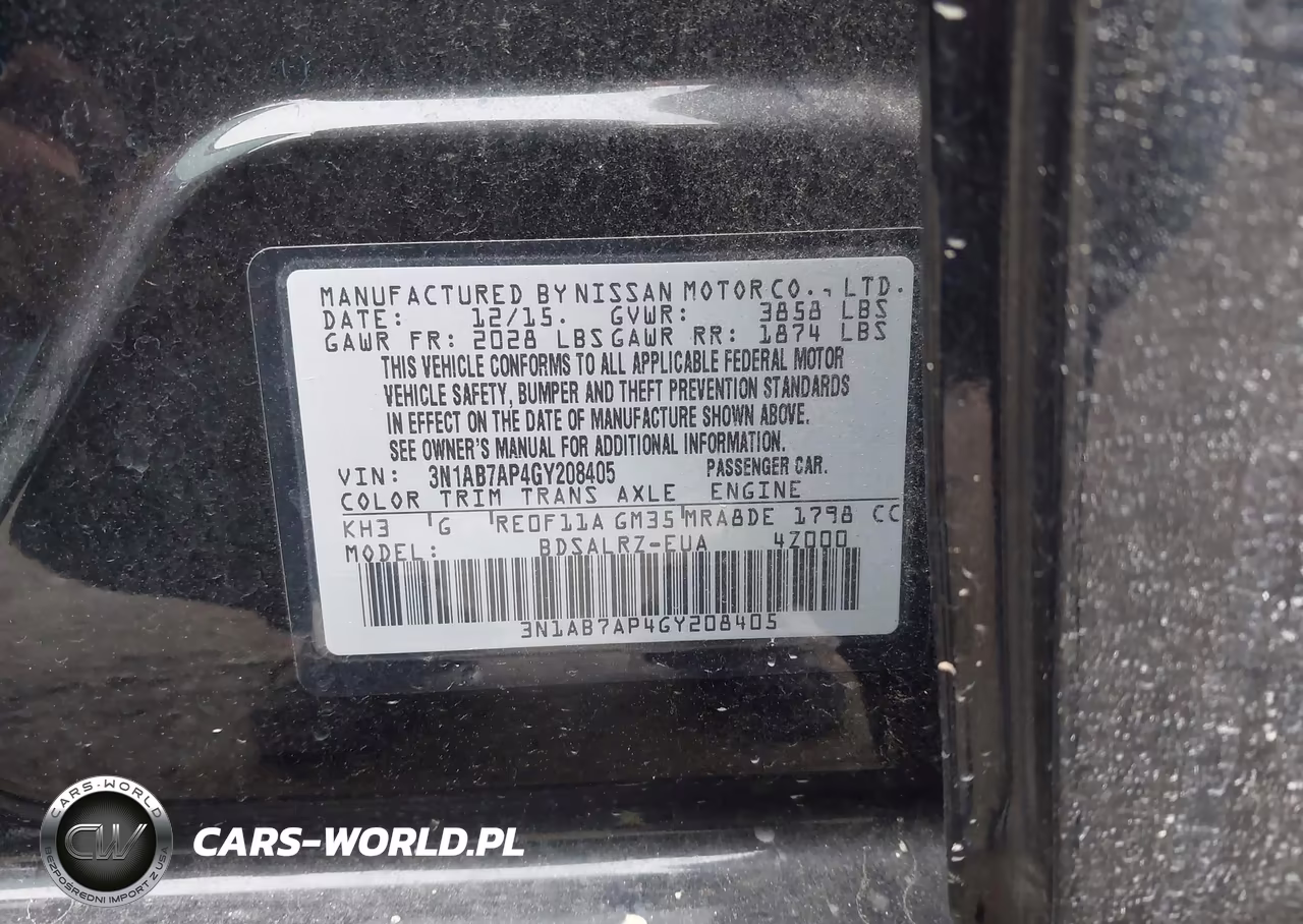 2016 Nissan Sentra Sr VIN:3N1AB7AP4GY208405 - 9