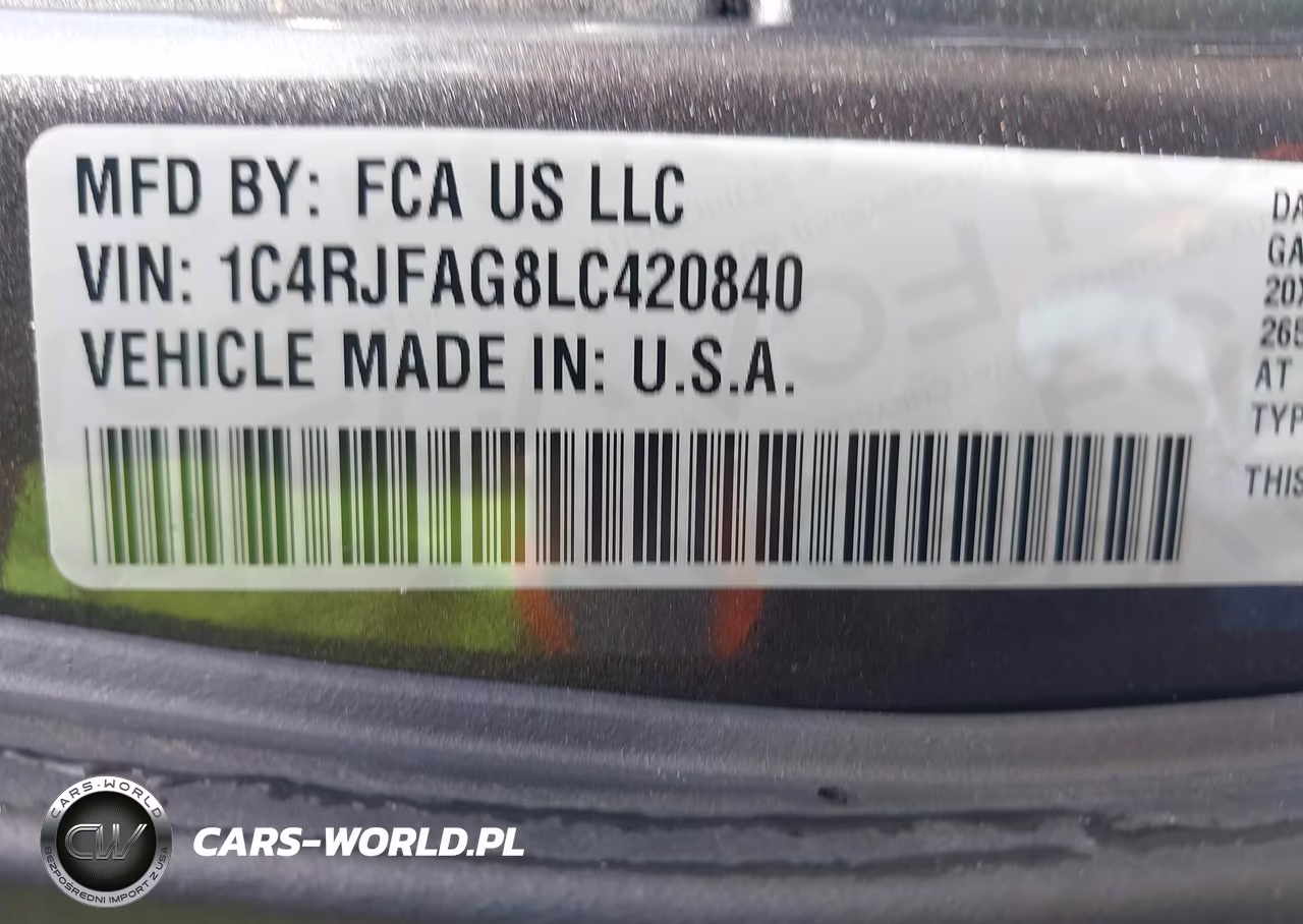 2020 Jeep Grand Cherokee Altitude 4X4 VIN:1C4RJFAG8LC420840 - 9