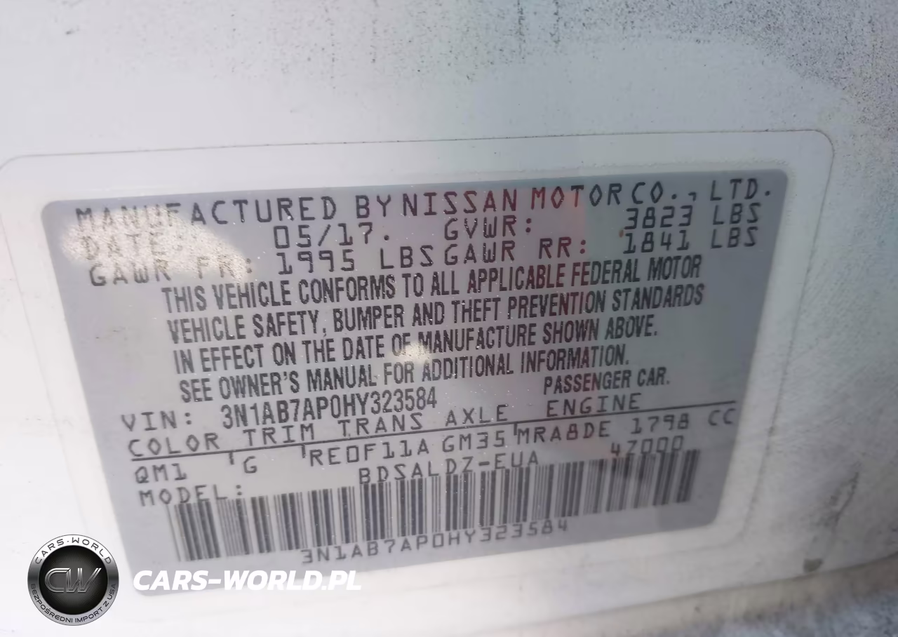 2017 Nissan Sentra Sv VIN:3N1AB7AP0HY323584 - 9