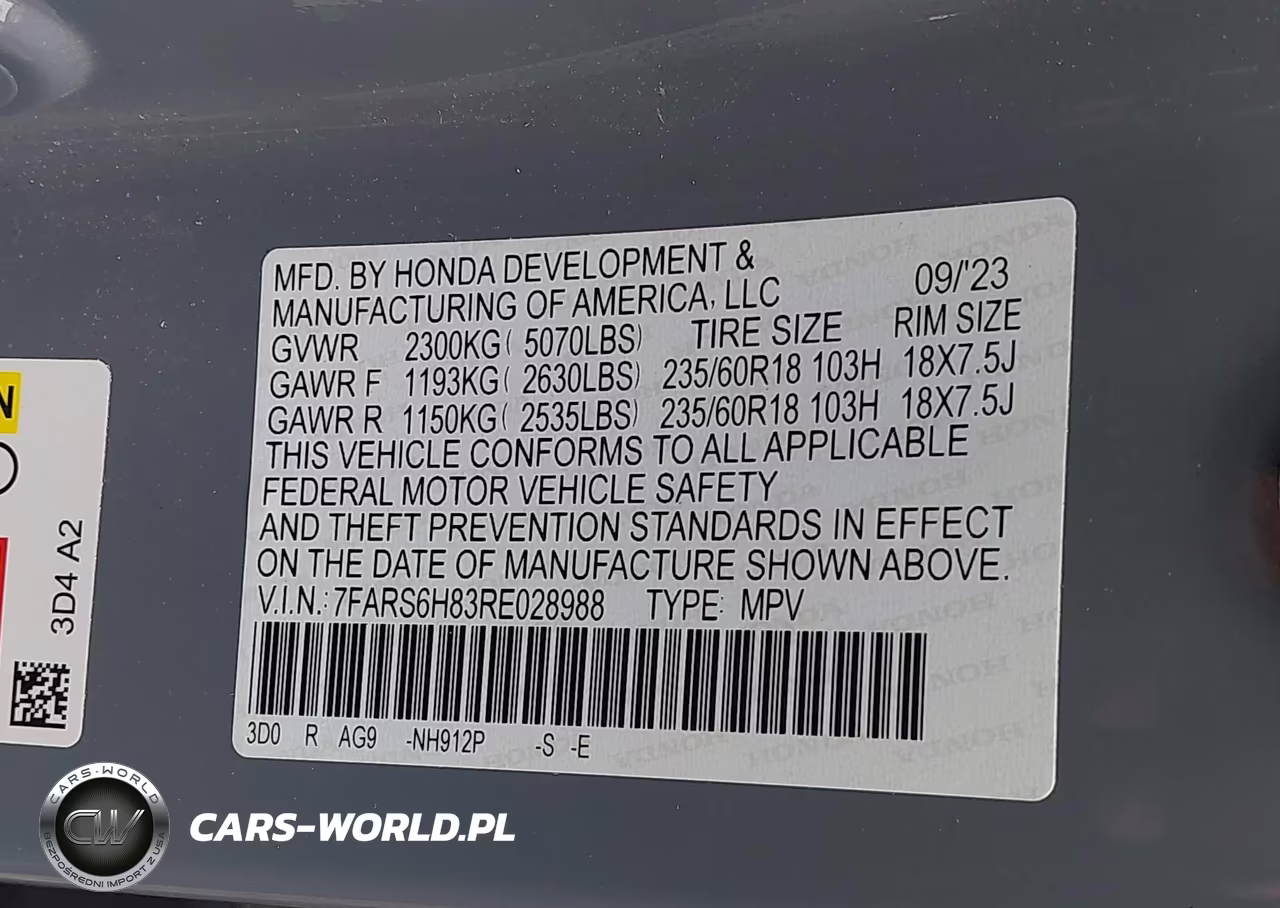 2024 Honda Cr-V Hybrid Sport-L VIN:7FARS6H83RE028988 - 9