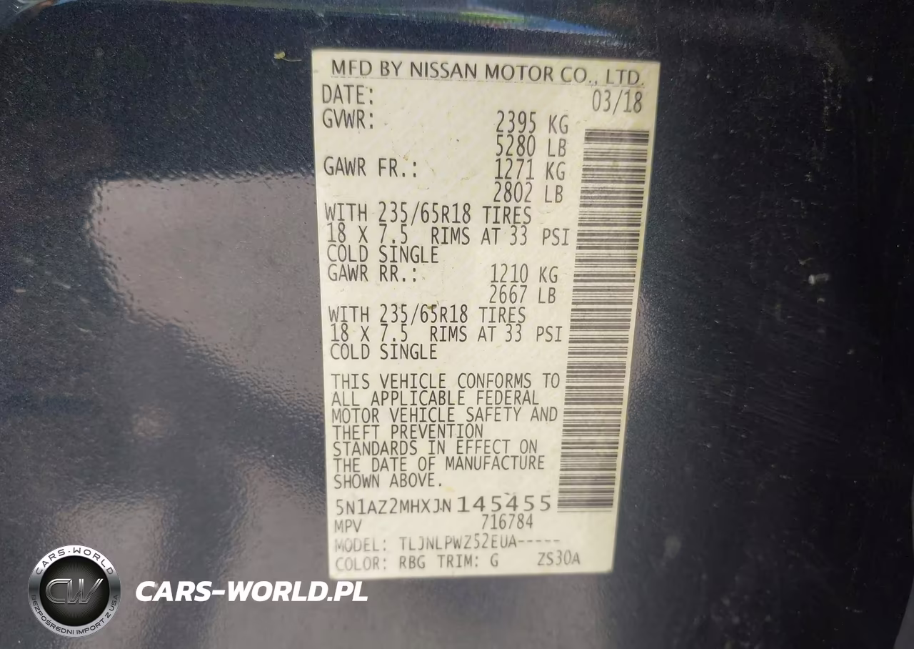 2018 Nissan Murano S VIN:5N1AZ2MHXJN145455 - 9