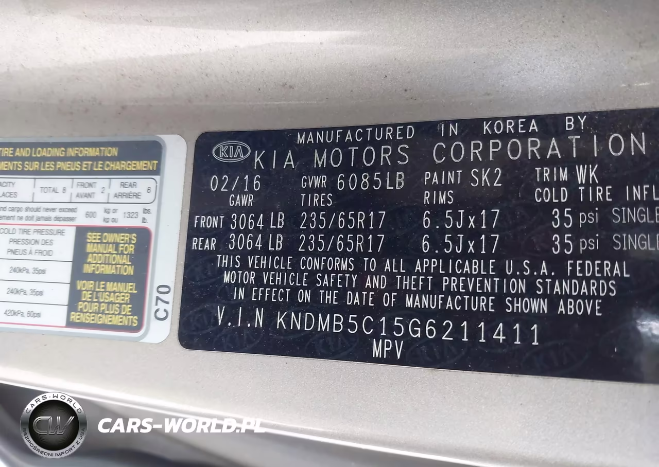 2016 Kia Sedona Lx VIN:KNDMB5C15G6211411 - 9