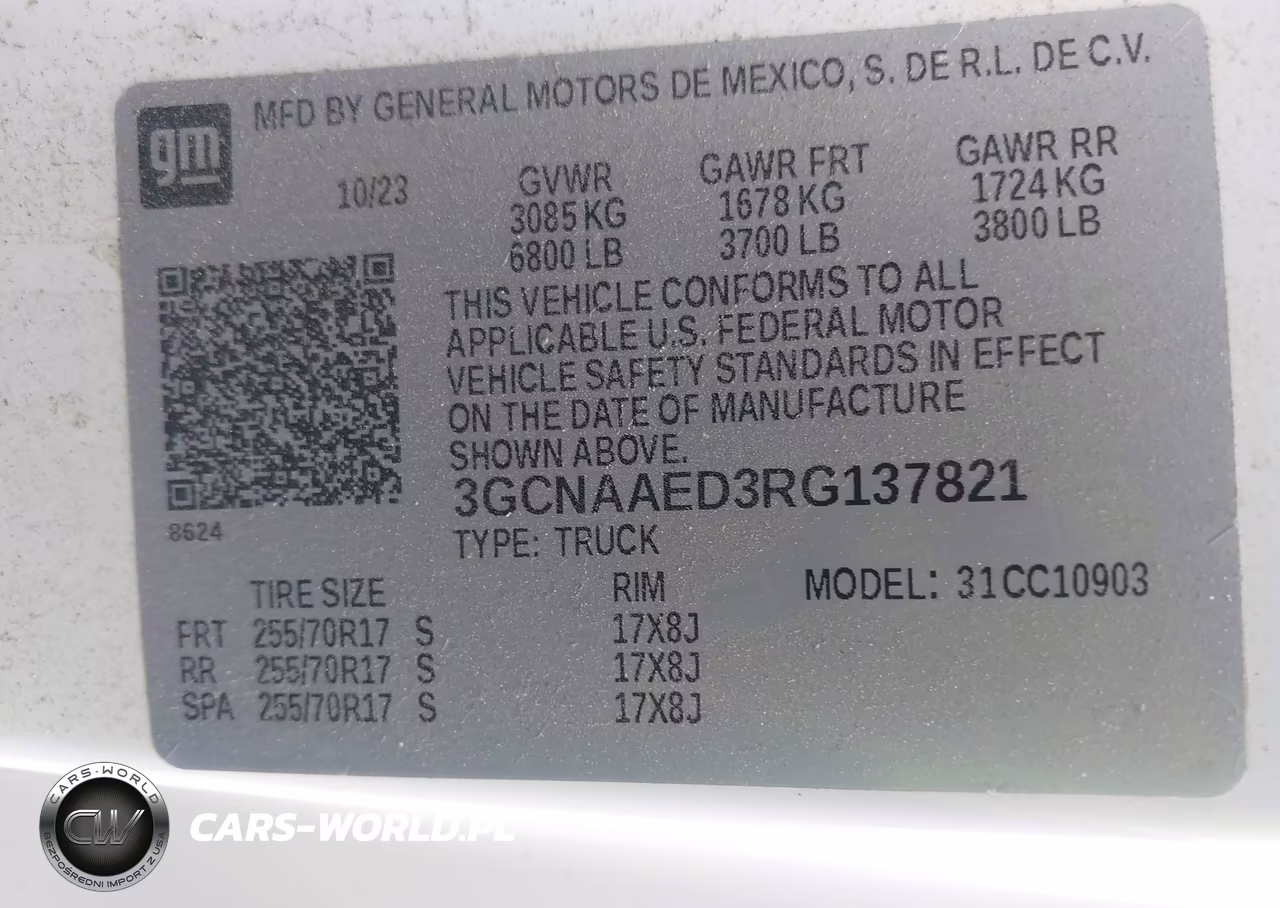 2024 Chevrolet Silverado 1500 2Wd Long Bed Wt VIN:3GCNAAED3RG137821 - 9