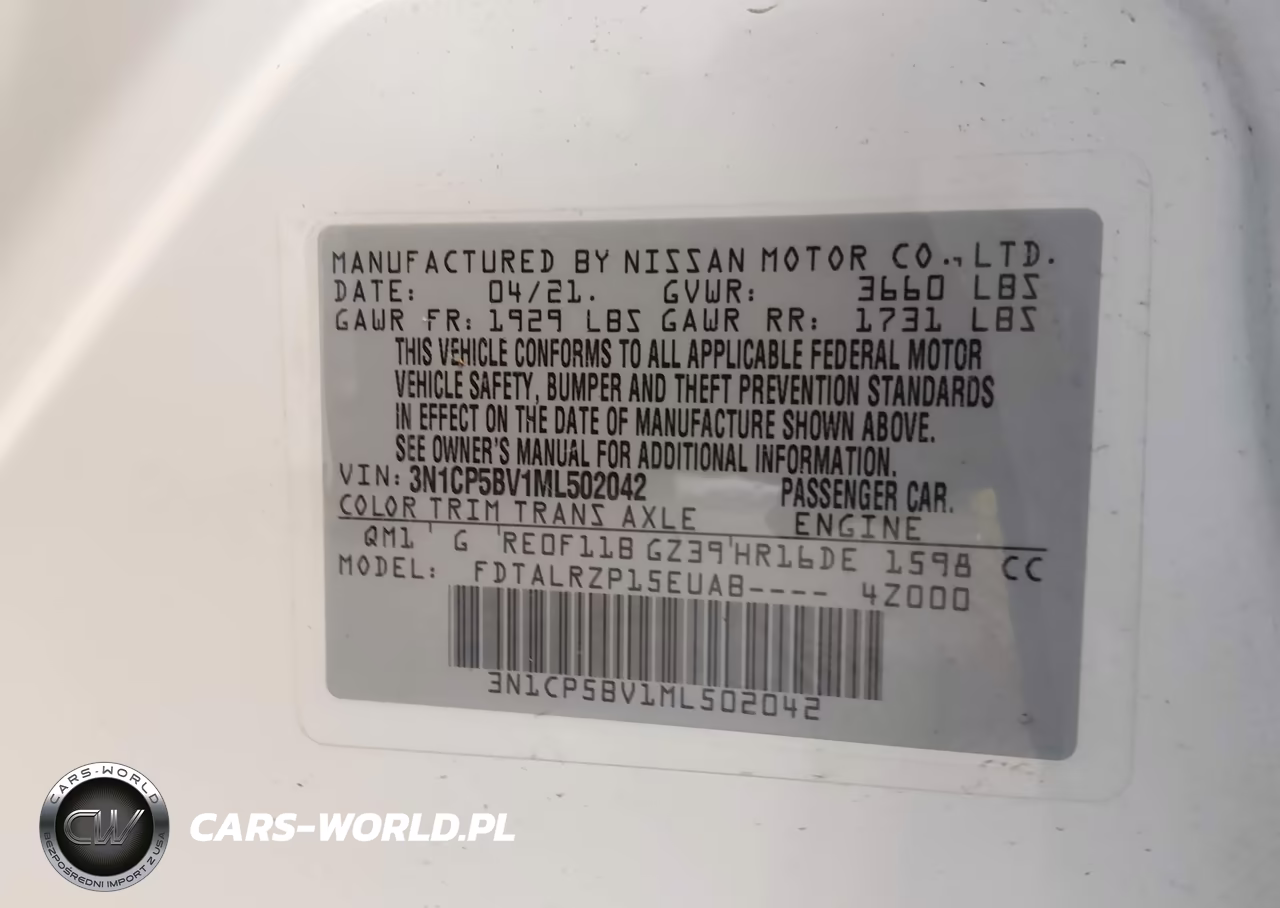 2021 Nissan Kicks S Xtronic Cvt VIN:3N1CP5BV1ML502042 - 9