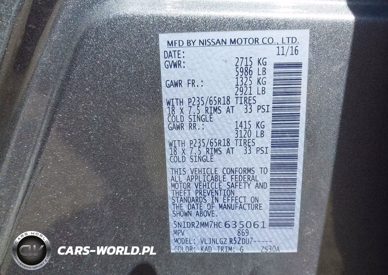 2017 Nissan Pathfinder Sl VIN:5N1DR2MM7HC635061 - 9