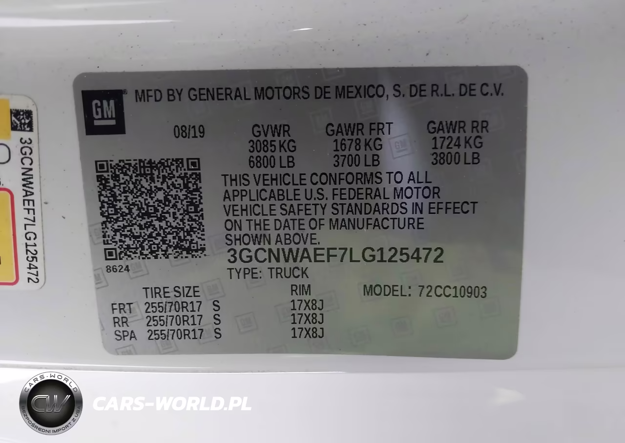 2020 Chevrolet Silverado 1500 2Wd Long Bed Wt VIN:3GCNWAEF7LG125472 - 4