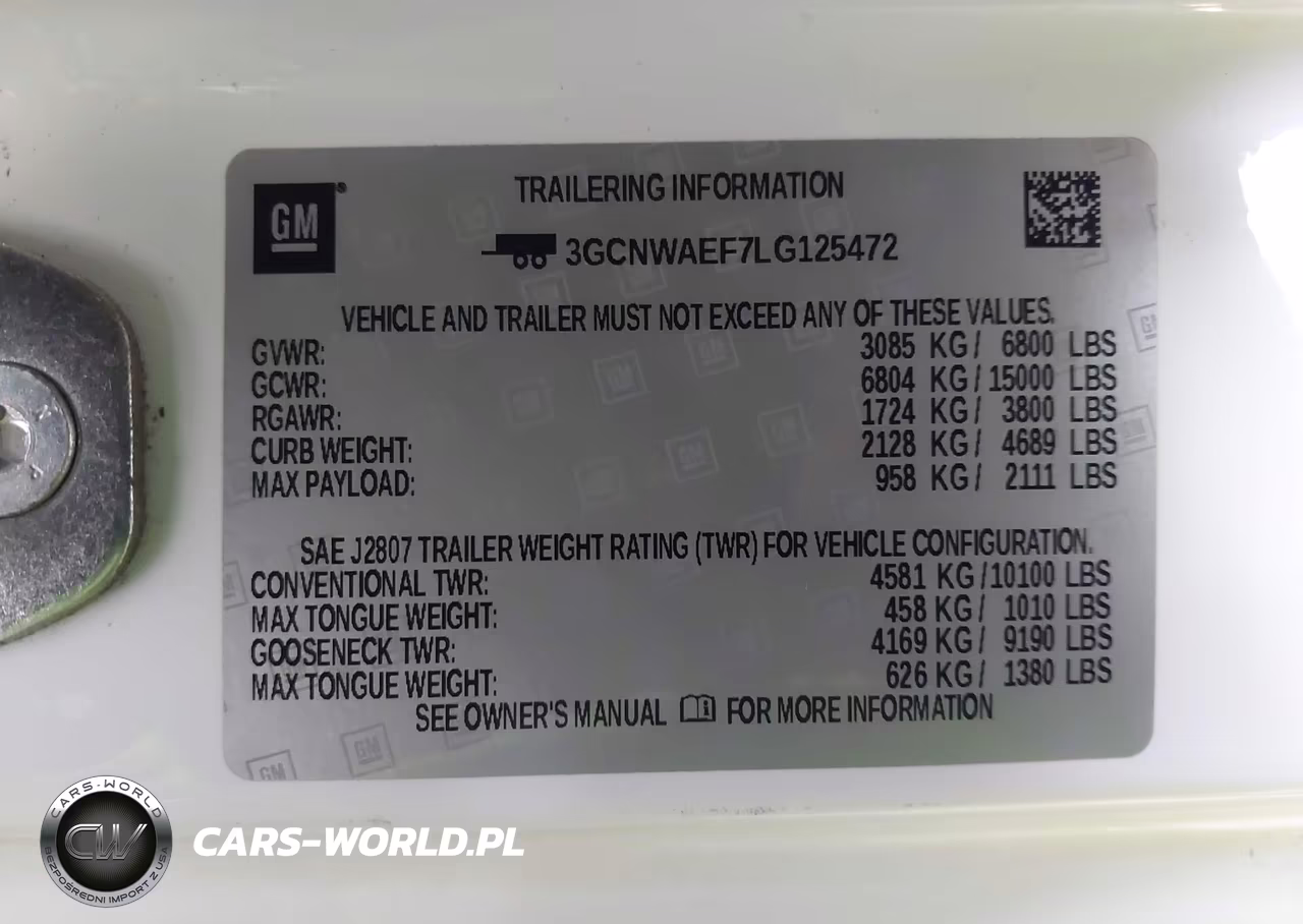 2020 Chevrolet Silverado 1500 2Wd Long Bed Wt VIN:3GCNWAEF7LG125472 - 8