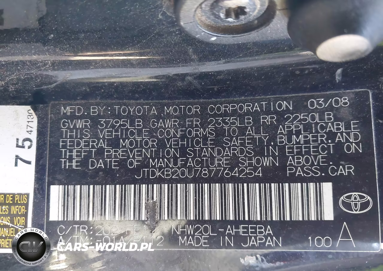 2008 Toyota Prius VIN:JTDKB20U787764254 - 9