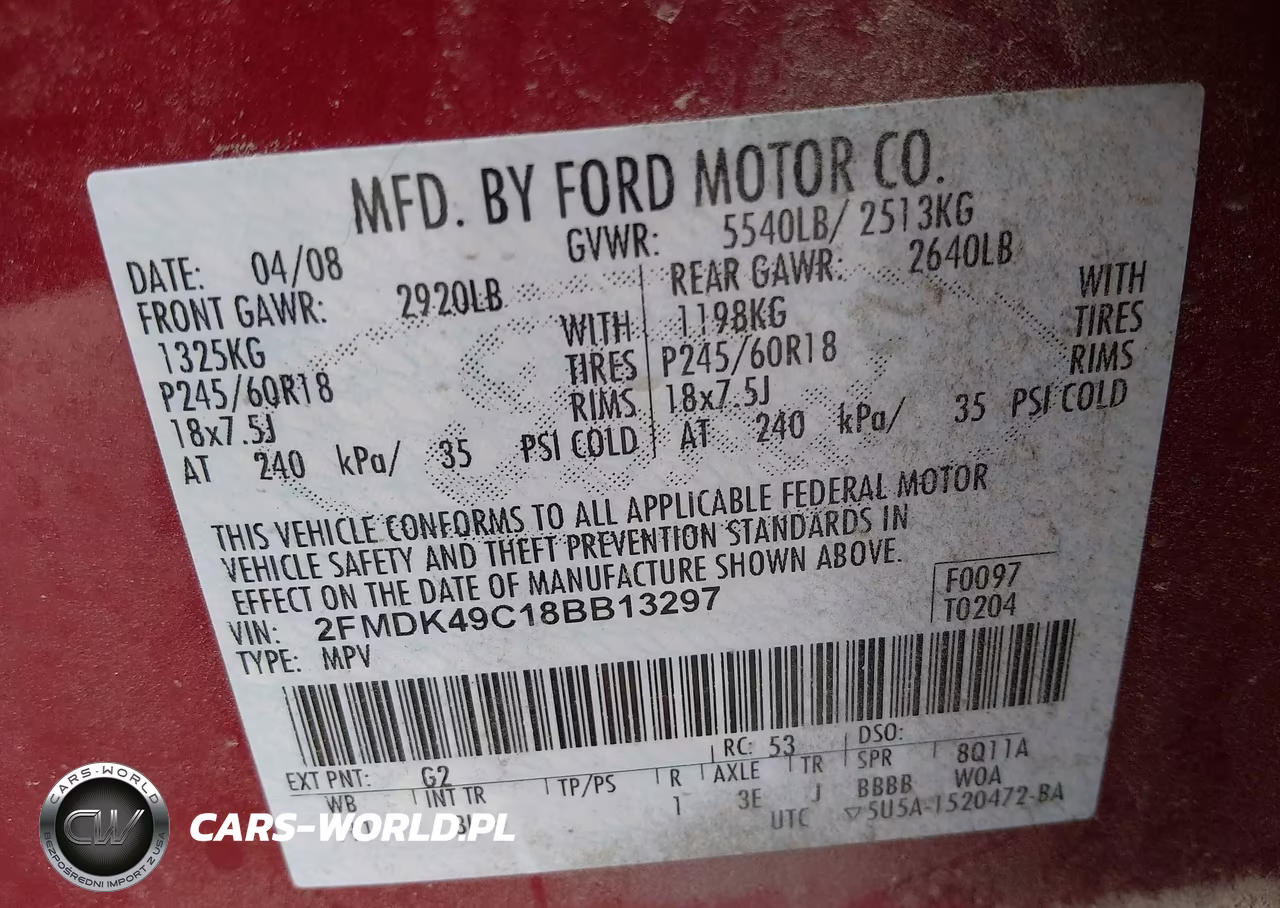 2008 Ford Edge Limited VIN:2FMDK49C18BB13297 - 9
