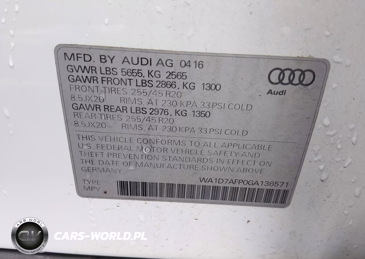 2016 Audi Q5 3.0T Premium Plus VIN:WA1D7AFP0GA136571 - 9