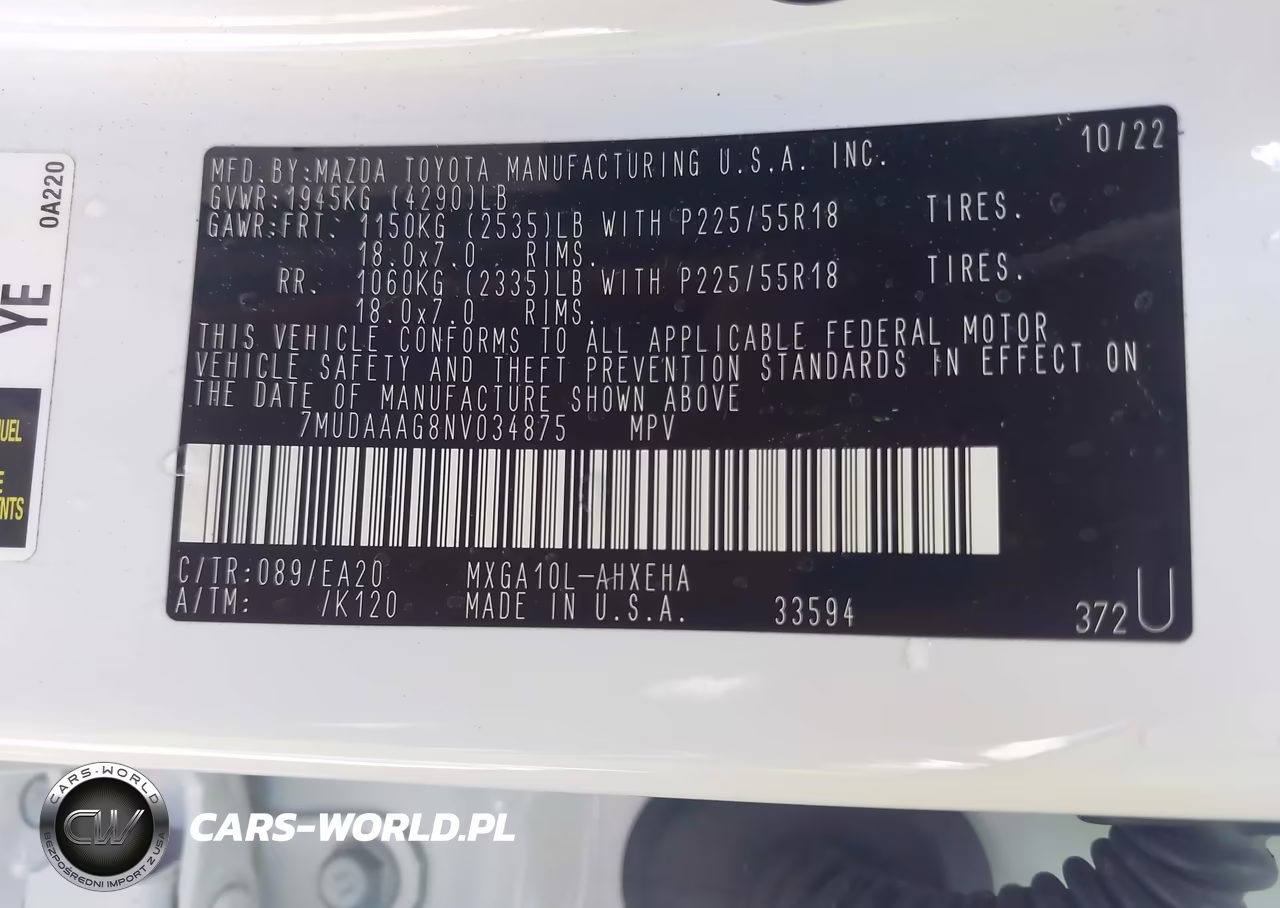 2022 Toyota Corolla Cross Xle VIN:7MUDAAAG8NV034875 - 9