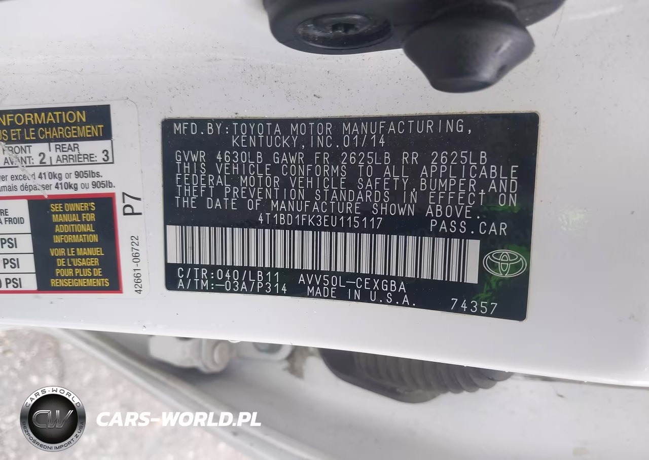 2014 Toyota Camry Hybrid Xle VIN:4T1BD1FK3EU115117 - 9