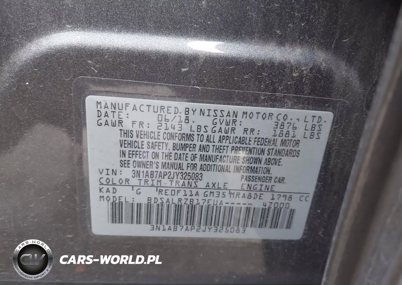 2018 Nissan Sentra Sr VIN:3N1AB7AP2JY325083 - 9