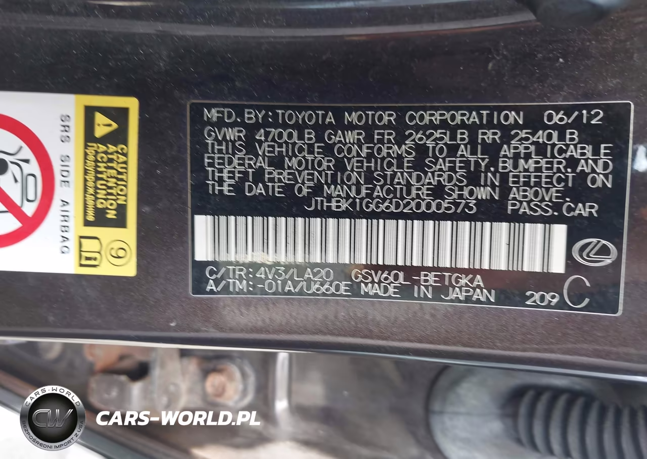 2013 Lexus Es 350 VIN:JTHBK1GG6D2000573 - 9