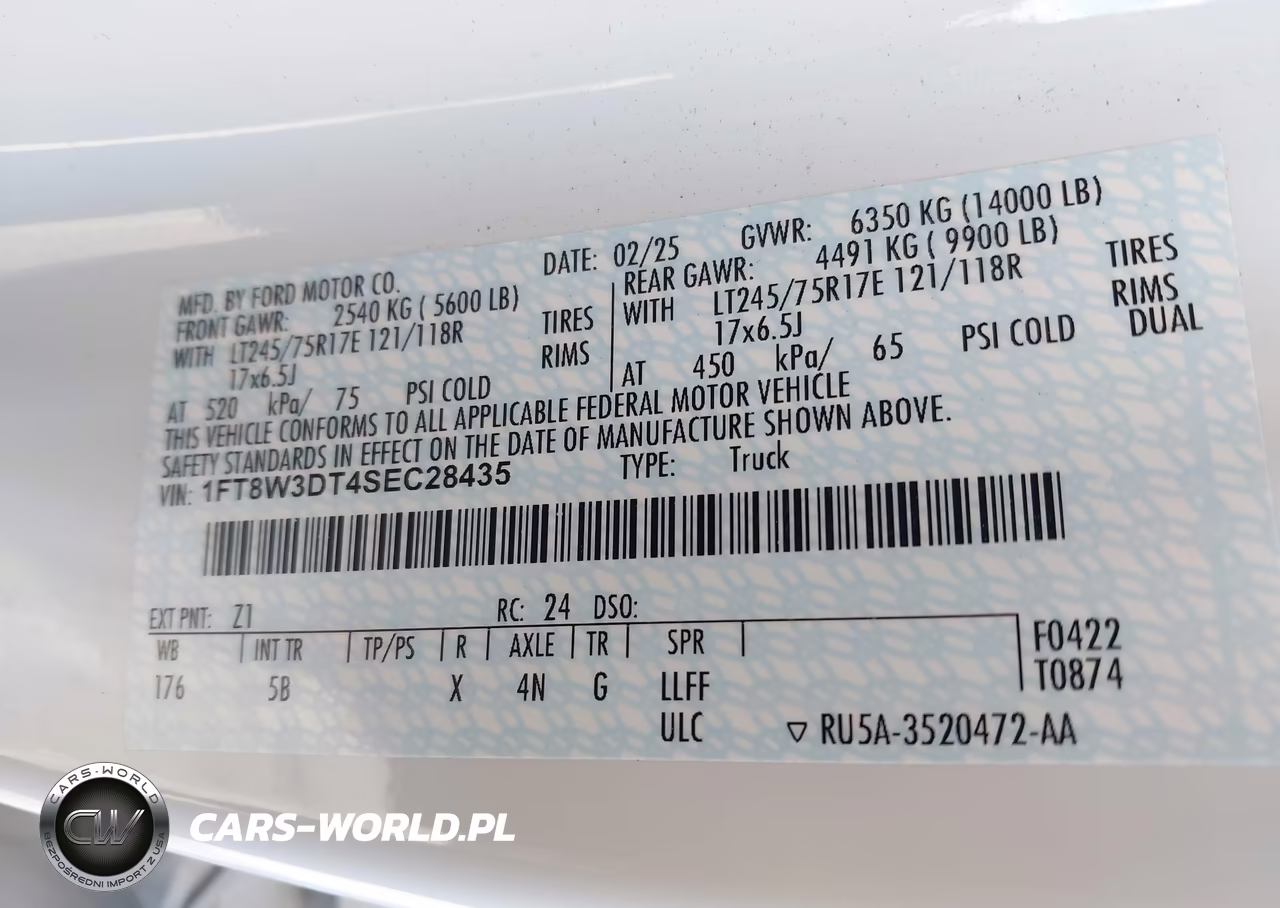 2025 Ford F-350 Lariat VIN:1FT8W3DT4SEC28435 - 8