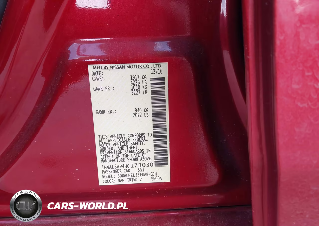 2017 Nissan Altima 2.5 Sr VIN:1N4AL3AP4HC173030 - 9