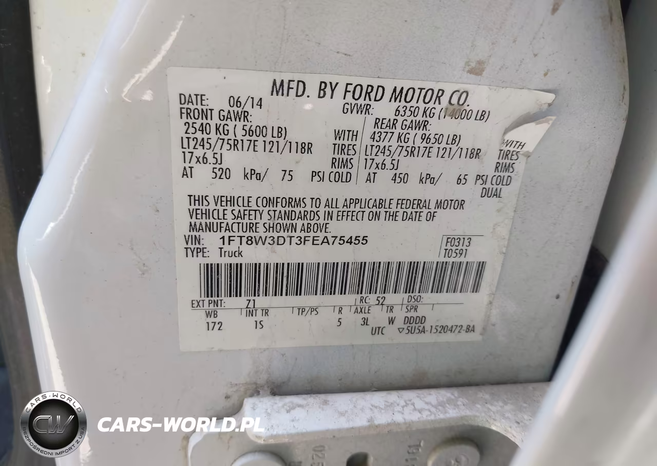 2015 Ford F-350 Xl VIN:1FT8W3DT3FEA75455 - 8