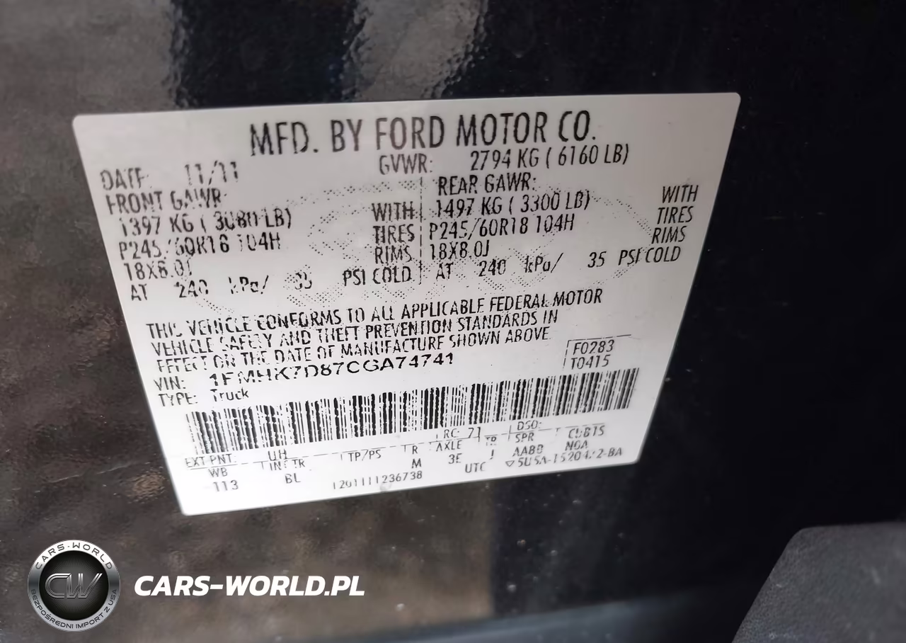 2012 Ford Explorer Xlt VIN:1FMHK7D87CGA74741 - 9