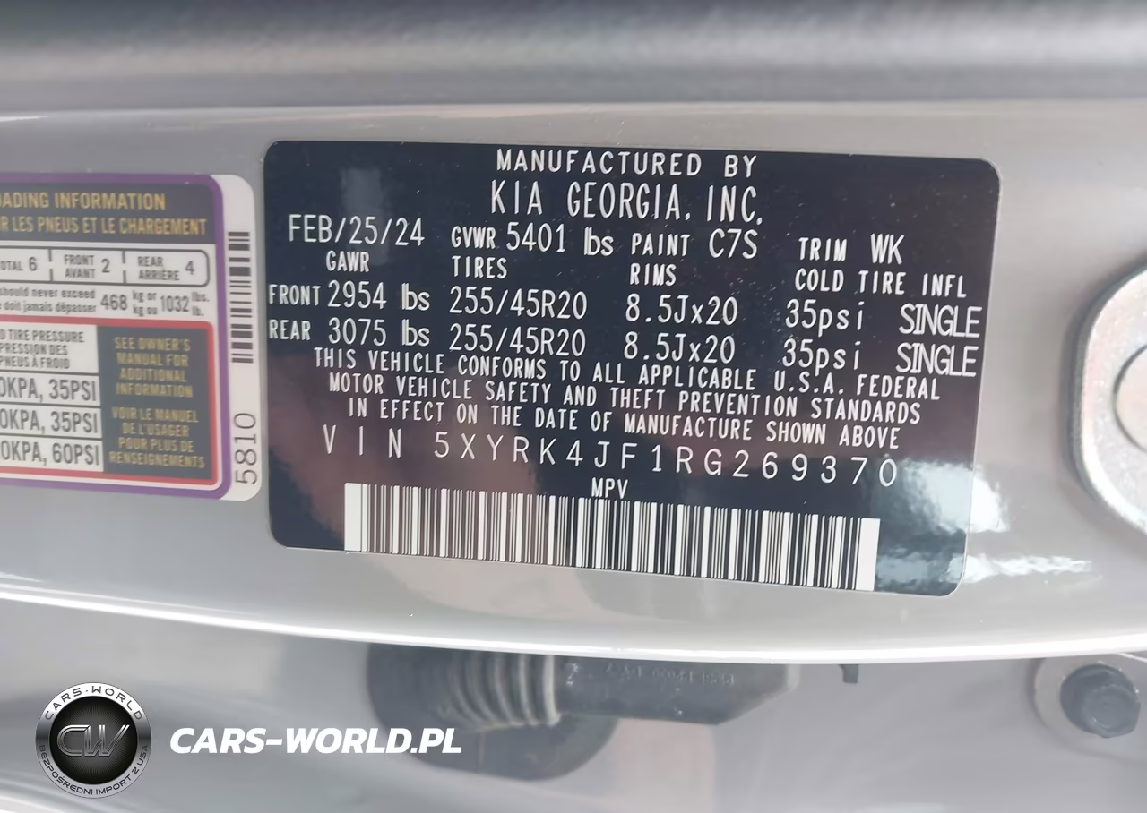 2024 Kia Sorento Sx VIN:5XYRK4JF1RG269370 - 9