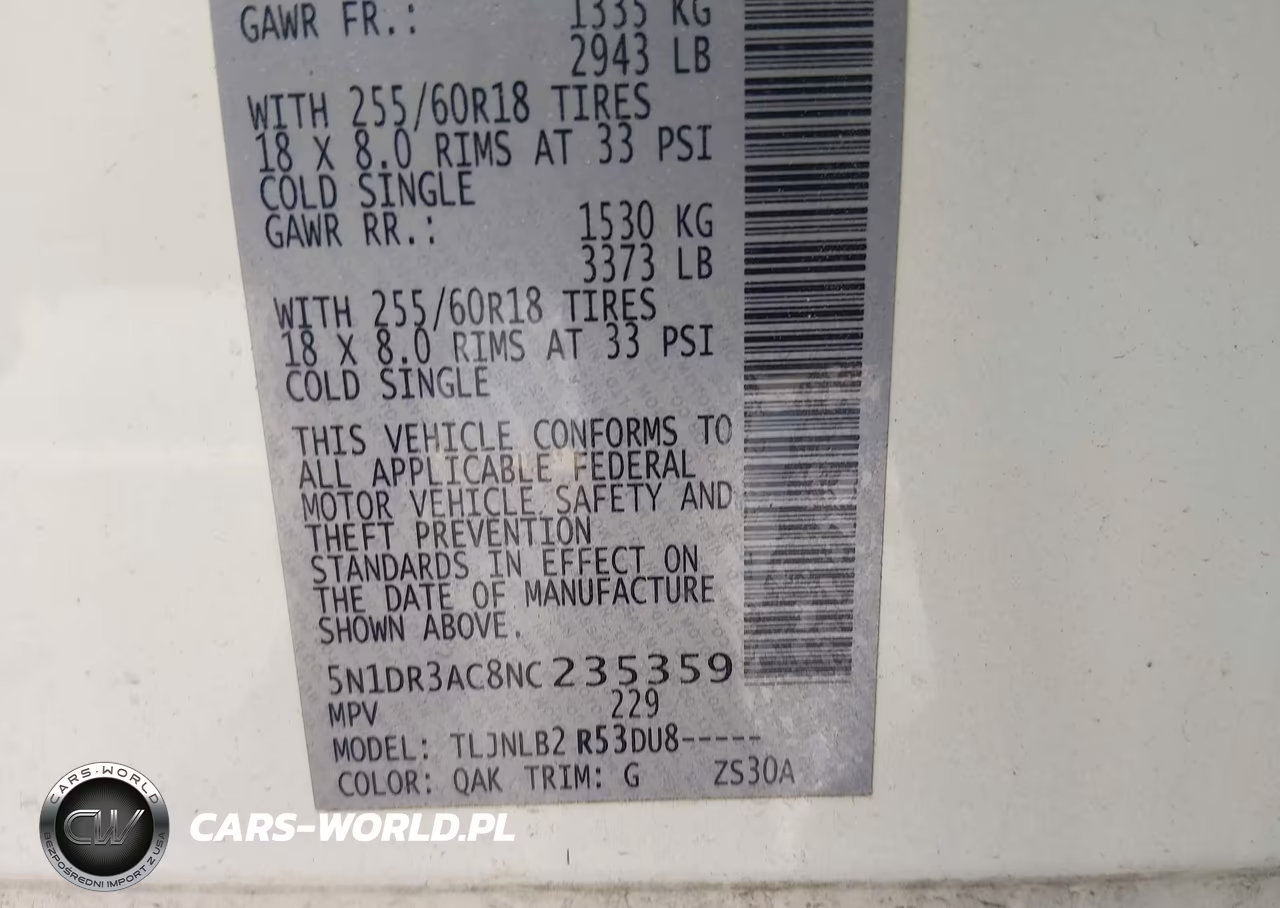 2022 Nissan Pathfinder S 4Wd VIN:5N1DR3AC8NC235359 - 9