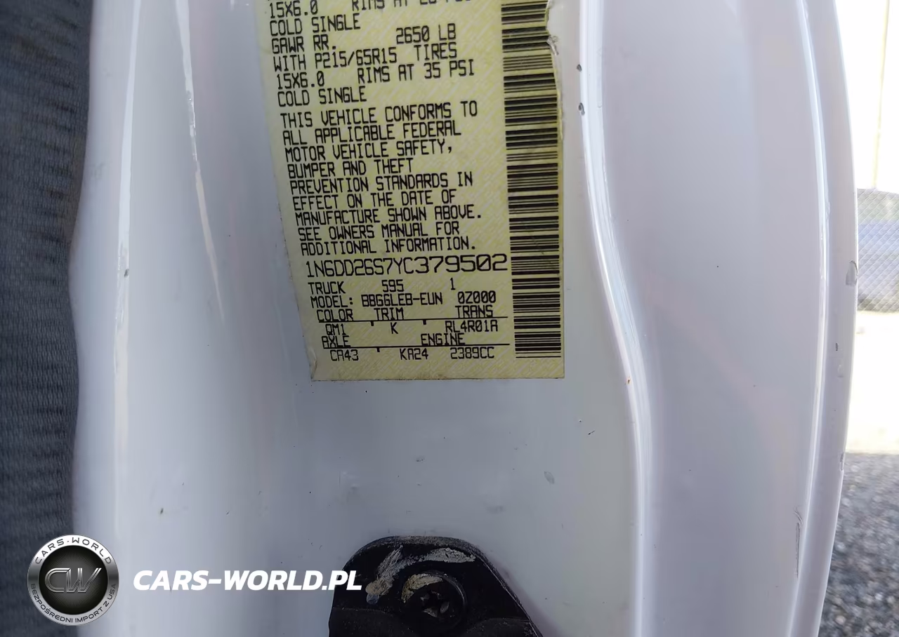 2000 Nissan Frontier Xe VIN:1N6DD26S7YC379502 - 9