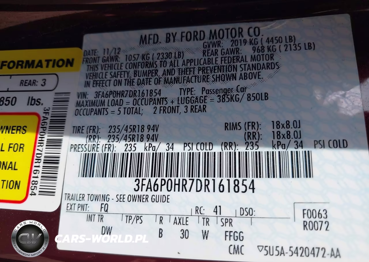 2013 Ford Fusion Se VIN:3FA6P0HR7DR161854 - 9