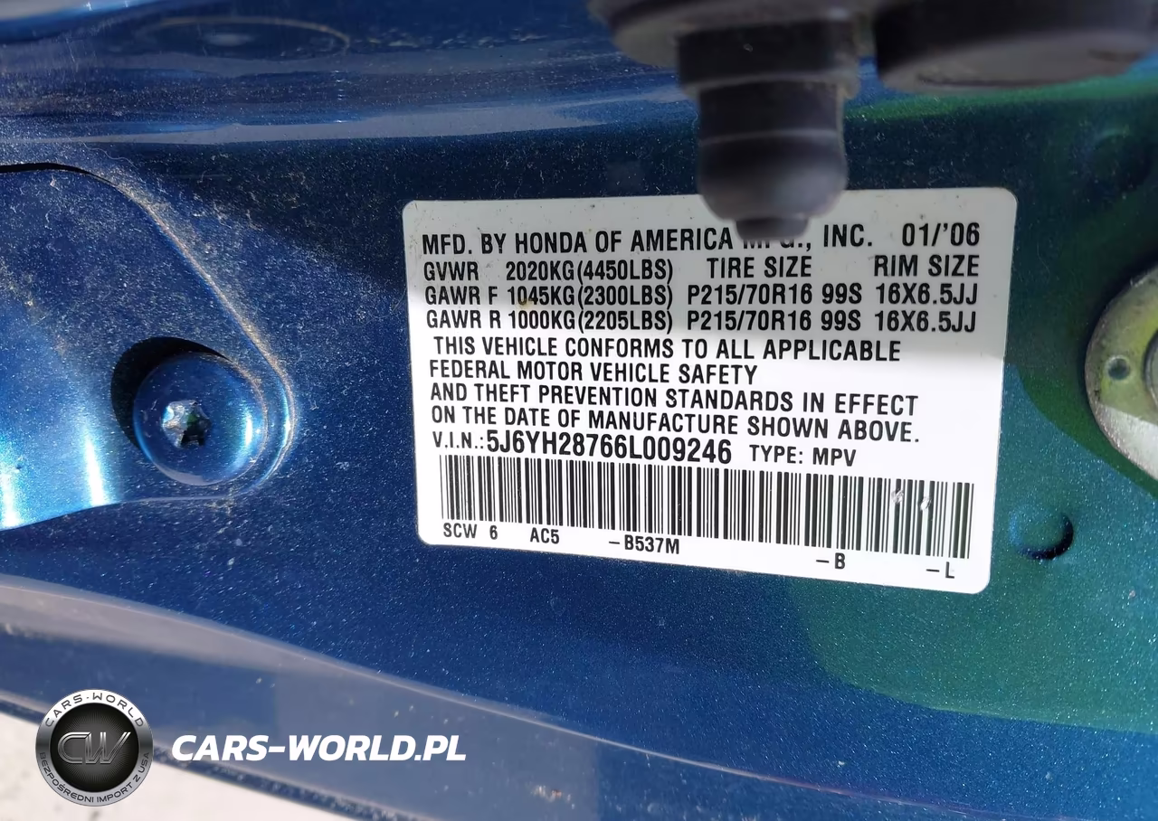 2006 Honda Element Ex-P VIN:5J6YH28766L009246 - 9