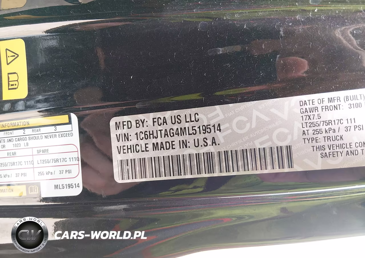 2021 Jeep Gladiator Willys Sport 4X4 VIN:1C6HJTAG4ML519514 - 9